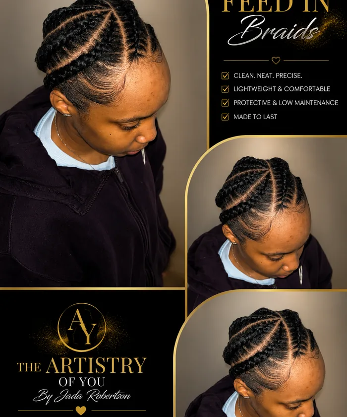 Clean and precise feed-in braids
